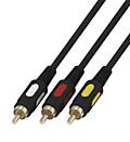 Шнур 3 RCA - 3 RCA, 5м, черный, Gold REXANT
