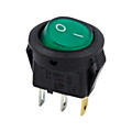 Выключатель клавишный круглый 250V 3А (3с) ON-OFF зеленый с подсветкой Micro (RWB-106, SC-214) REXAN