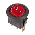 Выключатель клавишный круглый 250V 6А (3с) ON-OFF красный  с подсветкой  (RWB-214, SC-214, MIRS-101-