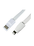 USB кабель для iPhone 5/5S/5C плоский силиконовый шнур, белый REXANT