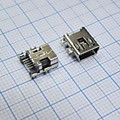 Гнездо  miniUSB 5BF в разрез платы