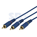 Шнур  3х3 RCA  1.5М  синий  gold  REXANT