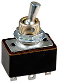 Тумблер ТП 1-2, 6C, пласт.рычаг, с фикс. ON-ON  220V  2А