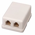 Розетка телефонная внешняя, 2 порта UTP, RJ-14 (6P4C), CAT 3 REXANT