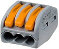 222-413 Универсальная клемма, 3-проводная, серая (0,08-2,5/4 мм²) (50 шт/уп) WAGO