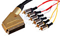 Шнур SCART Plug - 6RCA Plug  1,5М (GOLD) - металл 