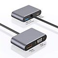 USB-хаб и док-станция Type-c в HDIM+VGA+USB+PD