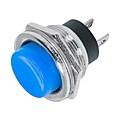 Выключатель-кнопка металл 250V 2А (2с) OFF-(ON) Ø16.2 синяя (RWD-306) REXANT