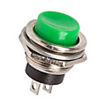 Выключатель-кнопка  металл 250V 2А (2с) (ON)-OFF  Ø16.2  зеленая  REXANT